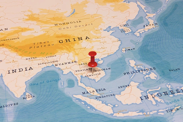 cambodia on a map