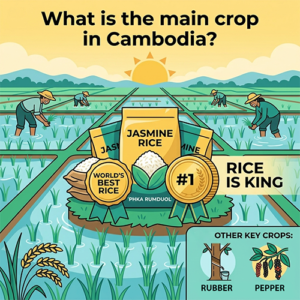 What is the main crop in Cambodia?