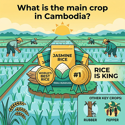 What is the main crop in Cambodia