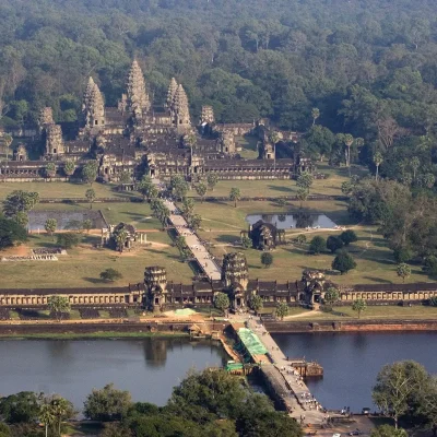 overview complex angkor wat cambodia